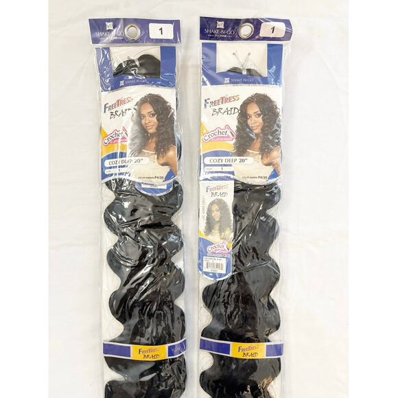 New Freetress Braid Cozy Deep 20" Colour 1 – Synthetic Crochet Hair - Picture 2 of 3